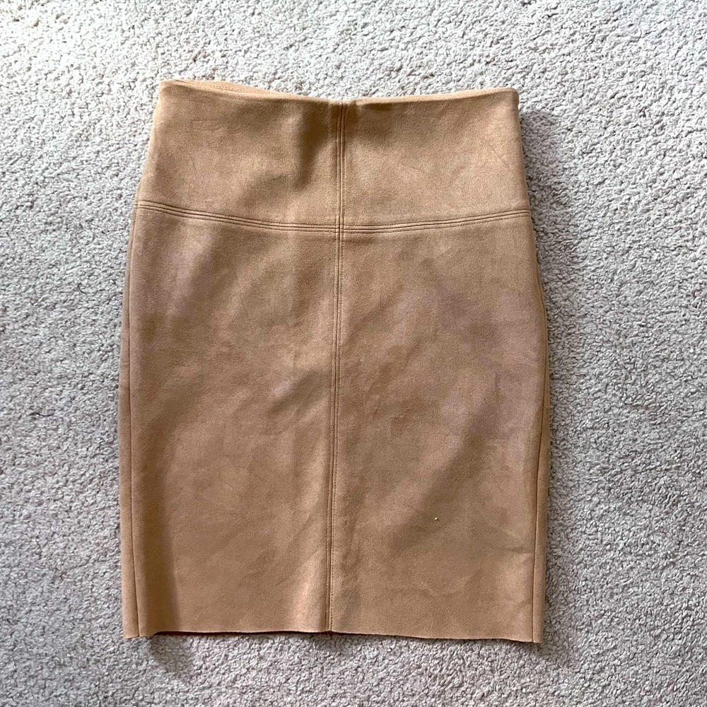 Beige High Waisted Mini Skirt